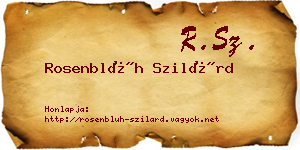 Rosenblüh Szilárd névjegykártya